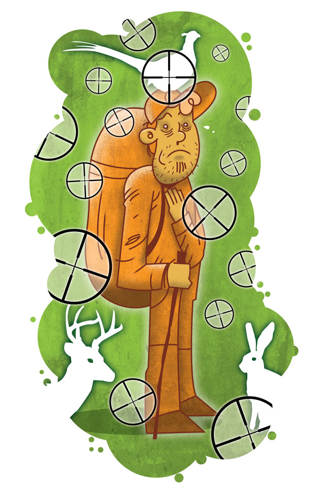 Should hunters and hikers share the same trails? Wade Mickley illustration