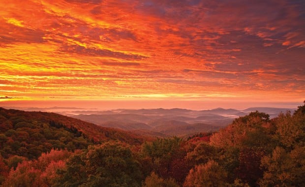 Sunrise over the proposed Grandfather National Scenic Area