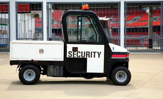 Security Vehicle At Football Stadium