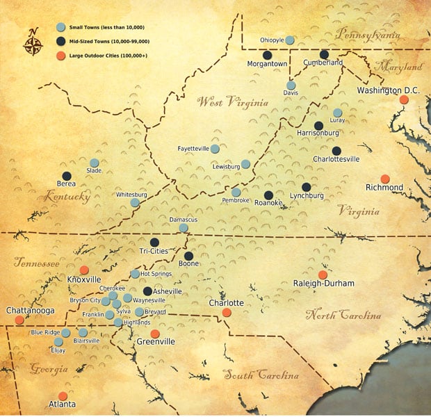 Mountain Towns map