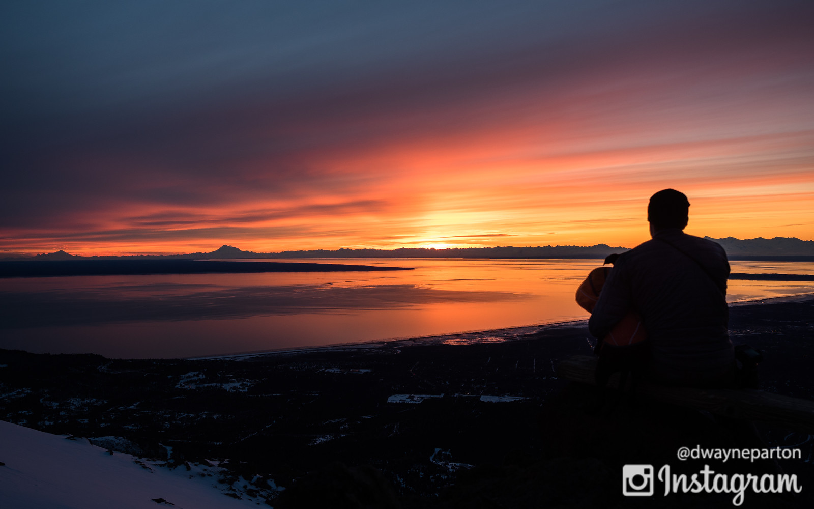 Sunset on Flattop in Anchorage Alaska