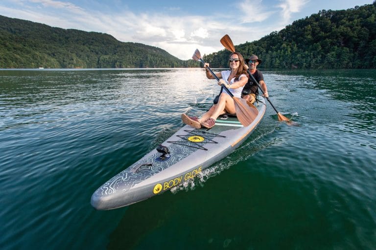 body glove tandem kayaking gear on lake jocassee