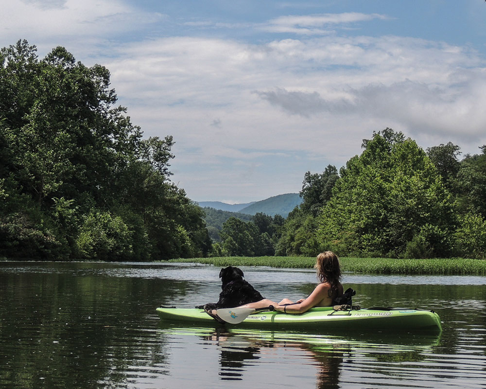 kayaking the cowpasture river, alleghany highlands