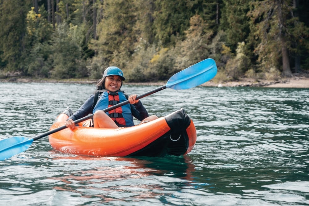 kayaking on an adventurus women retreat
