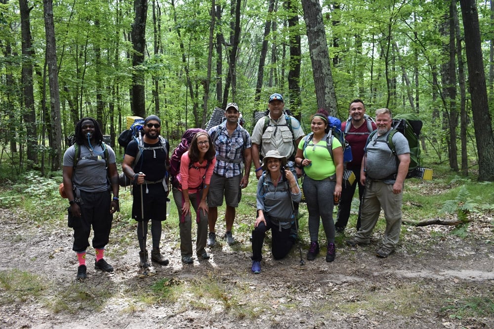 Adventures Accessed group on a backpacking course