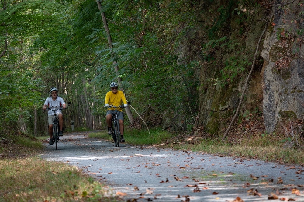 bikers on the new river trail