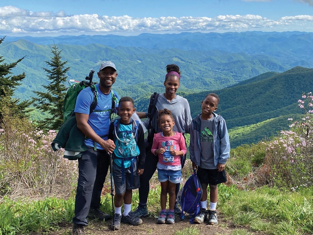 family on a hike